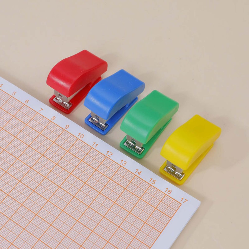 

Mini Mixing Colors Stapler Portable Small Paper Binding Cute Creative Simplist Stationerys Kits School Office Binding Supplies