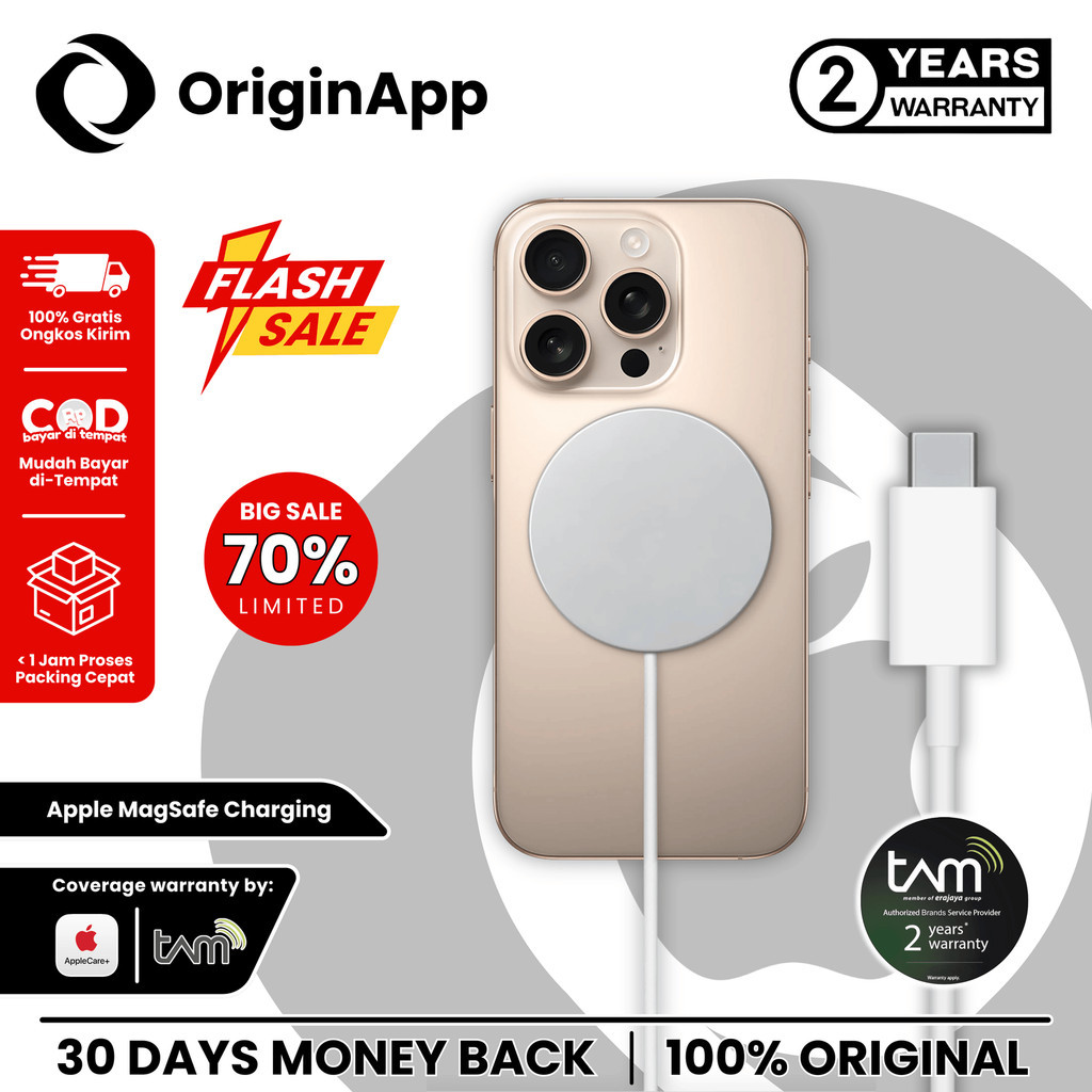 15W USB-C MagSafe Charger Wireless Quick Charging Station Pad for iPhone & AirPods Pro Garansi Resmi