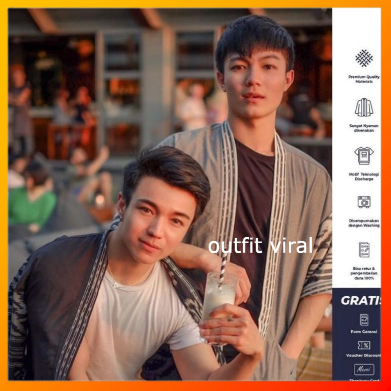 Blazzer Kimono Pria Wanita Songket Tenun Asli Unisex Ori Tenun Atasan Pria Outer Loose Casual Baju L