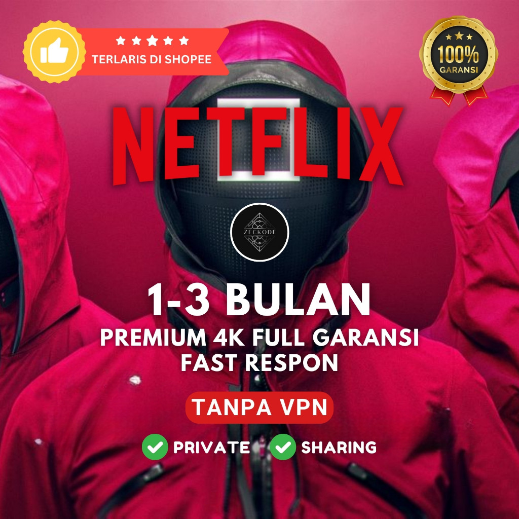 Netflix Premium 1 Sampai 3 Bulan 4K Private Amanah Legal Garansi Full 100%