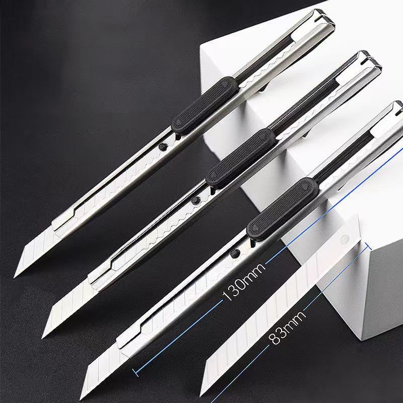 

10PCS 60 30Degree Retractable Box Cutter 9MM Blade Utility Knife Carbon Steel Self-Locking Design Cutting Tools Wallpaper Carton