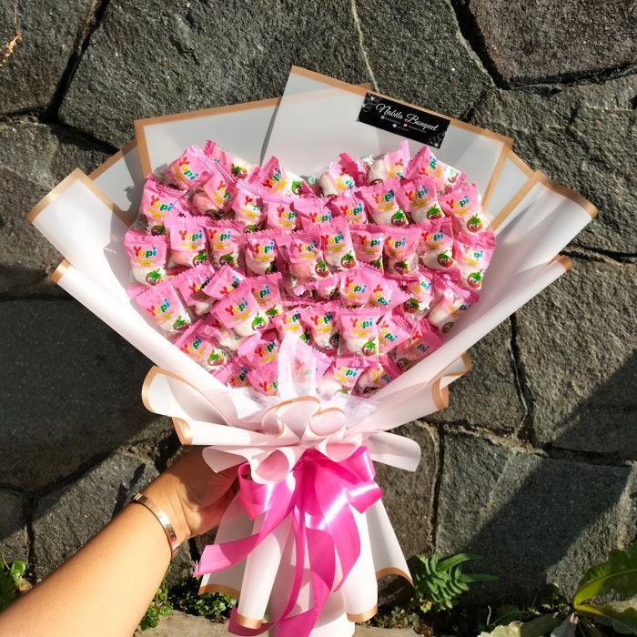 

buket Love Yupi, buket valentine win lovely
