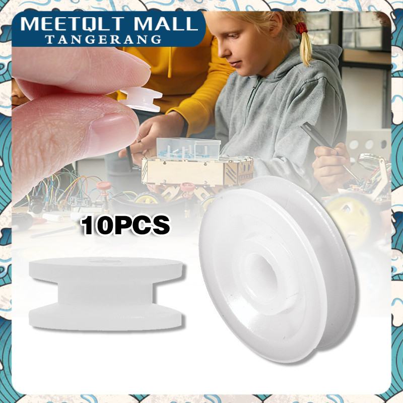 Katrol Mini Plastik Small Pulley Wheel 10pcs Roda Gear Motor Diy 2x9.3mm Untuk Mainan Edukatif Robot