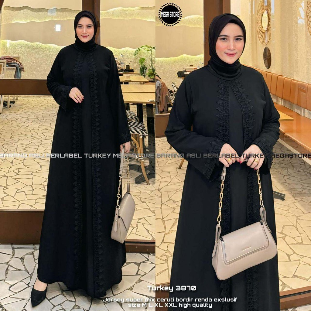 BAJU WANITA ABAYA TURKEY EXCLUSIVE GAMIS MAXI JERSEY SUPER MIX CERUTI PREMIUM SIZE M L XL XXL
