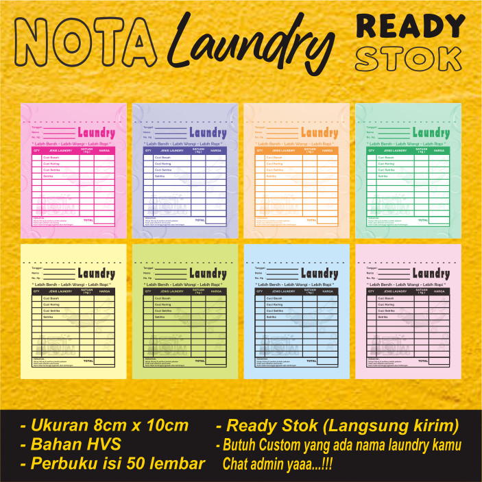 

NOTA LAUNDRY 1 PLY SATUAN READY STOK