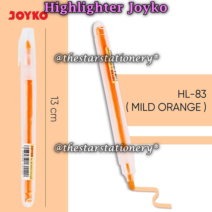 

(1 Buah) GROSIR Highlighter JOYKO HL-83 Mild Orange / Highlighter Penanda Berwarna Joyko HL-73 ~ 84