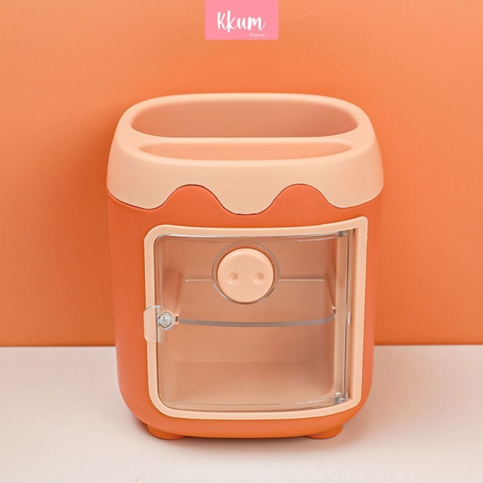 

Organizer Moerah~ Kotak penyimpanan alat tulis/ Tempat pen brush Organizer/ Meja laci 2 - Orange