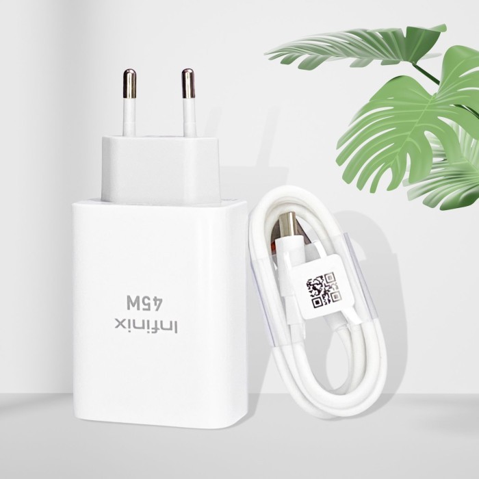 INFINIX Charger 45 Watt type C Original Support Fast Charger / Casan Infinix 45w / Universal Travel 