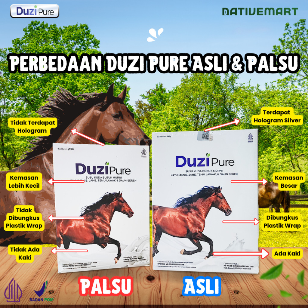 

Duzi Pure - Susu Kuda Lombok Cegah Pengapuran Tulang, Nyeri Sendi Dan Rematik 100% Original