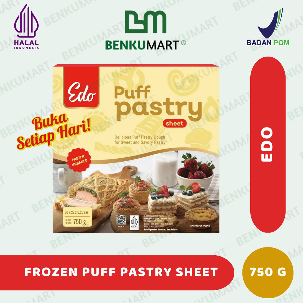 

Puff Pastry Sheet Edo (750 gr) | Lembaran Adonan Pastri