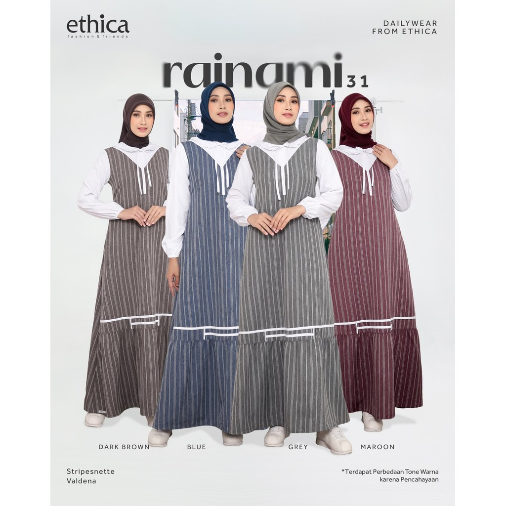 Gamis Rainami 31 Fashion Muslim Trendy Terbaru by Ethica # Gamis Sarimbit, Baju Couple Kekinian, Cou