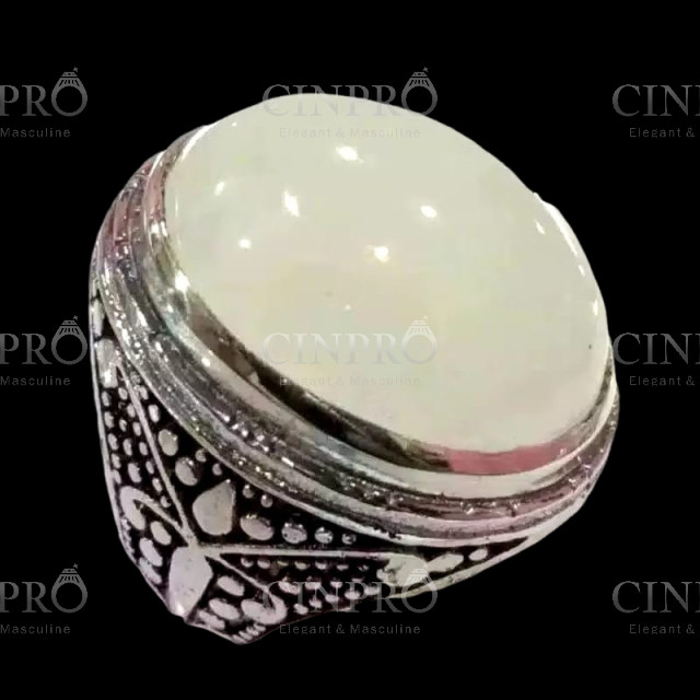 [Cinpro.id] Cincin Batu Mani Gajah Asli | Ring Tanam Perak Elegan