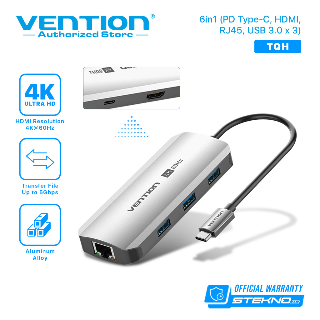 [TERLARIS] Vention Multiport USB Hub Type C to HDMI VGA RJ45 USB 3.0 PD