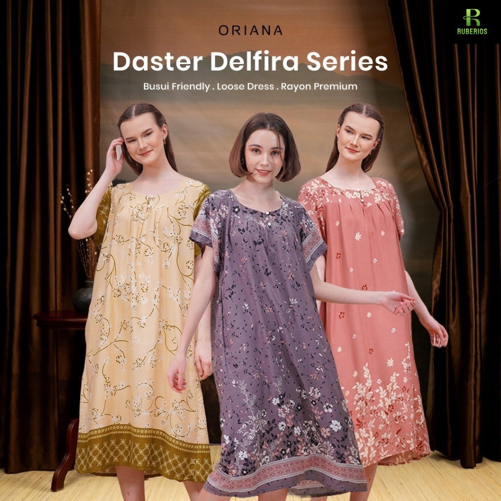 Oriana Homewear Maxi Dress Daster Delfira Collection Allsize