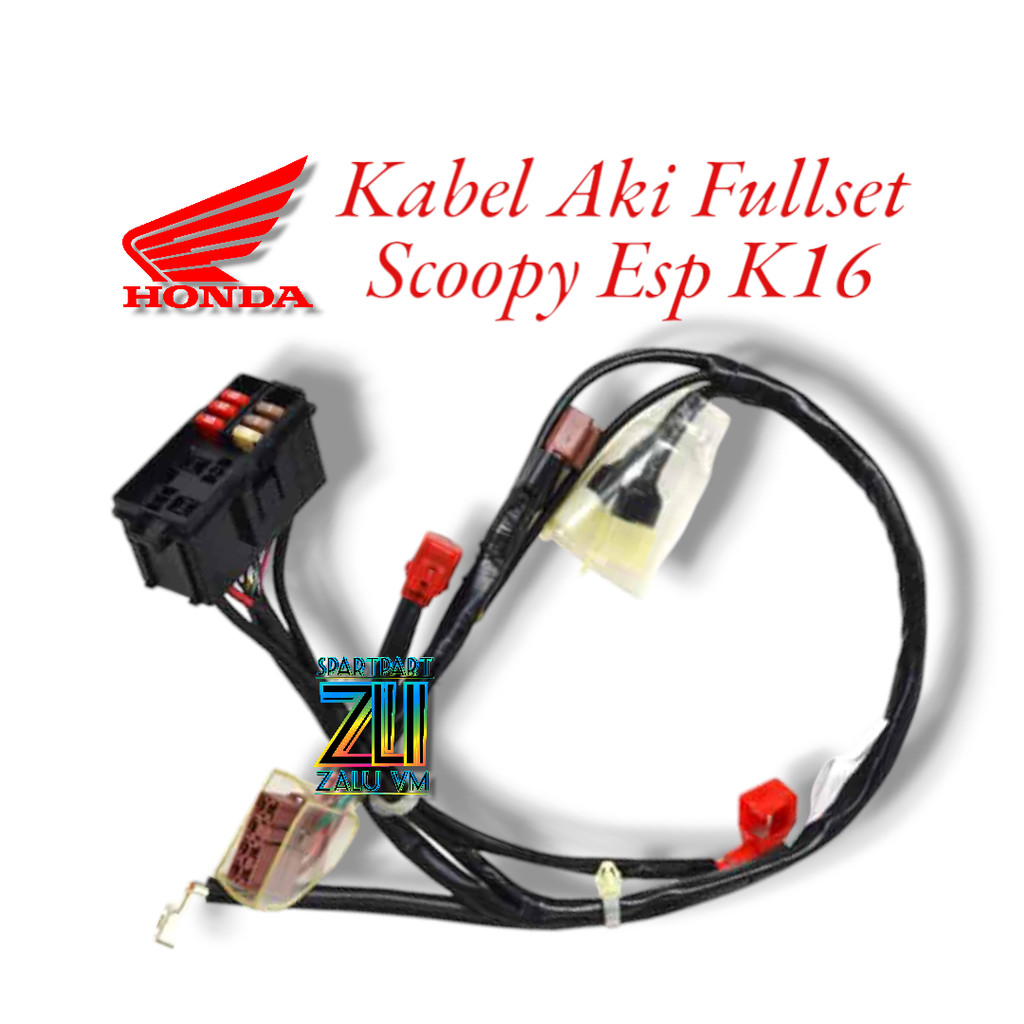 KABEL AKI ACCU MOTOR HONDA SCOOPY ESP K16 FULLSET