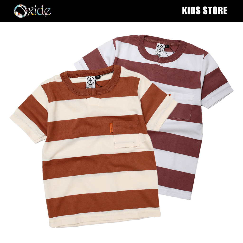 OXIDE Kaos Anak Garis Anak Laki-laki Anak Perempuan Premium Usia 1-12 Tahun - Salur 520
