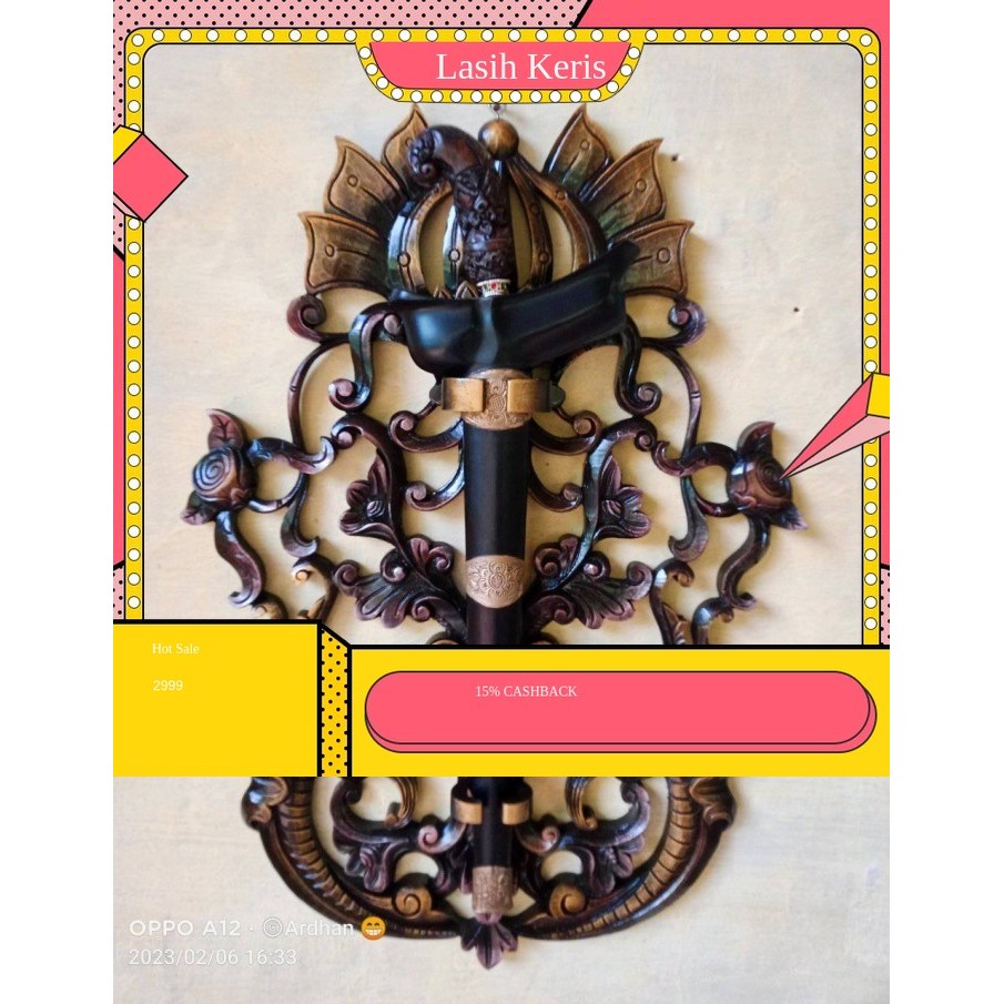 blawong keris isi 1 ukir kembangan jepara alus KRS15