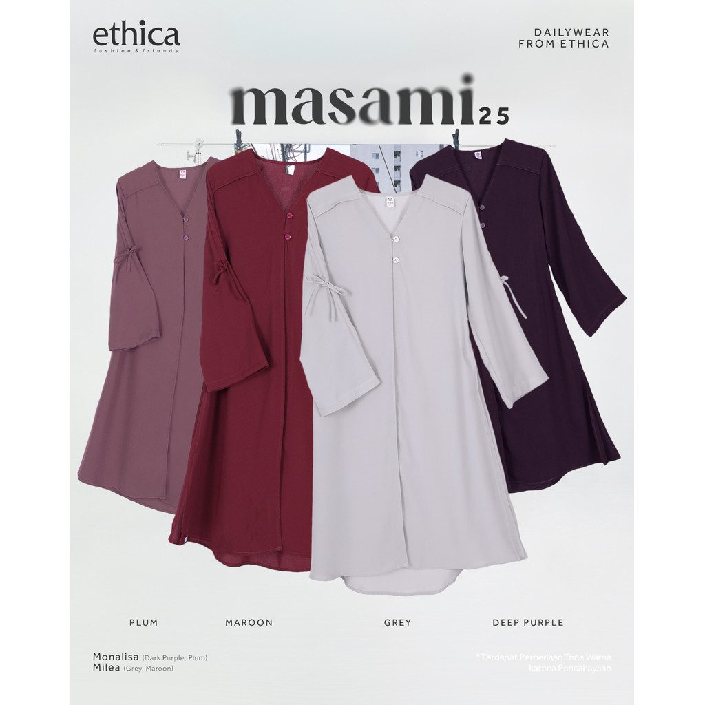 Outer Wanita Simple Kekinian Masami 25 Outer Lengan Panjang Muslim By Ethica # Gamis Sarimbit, Baju 