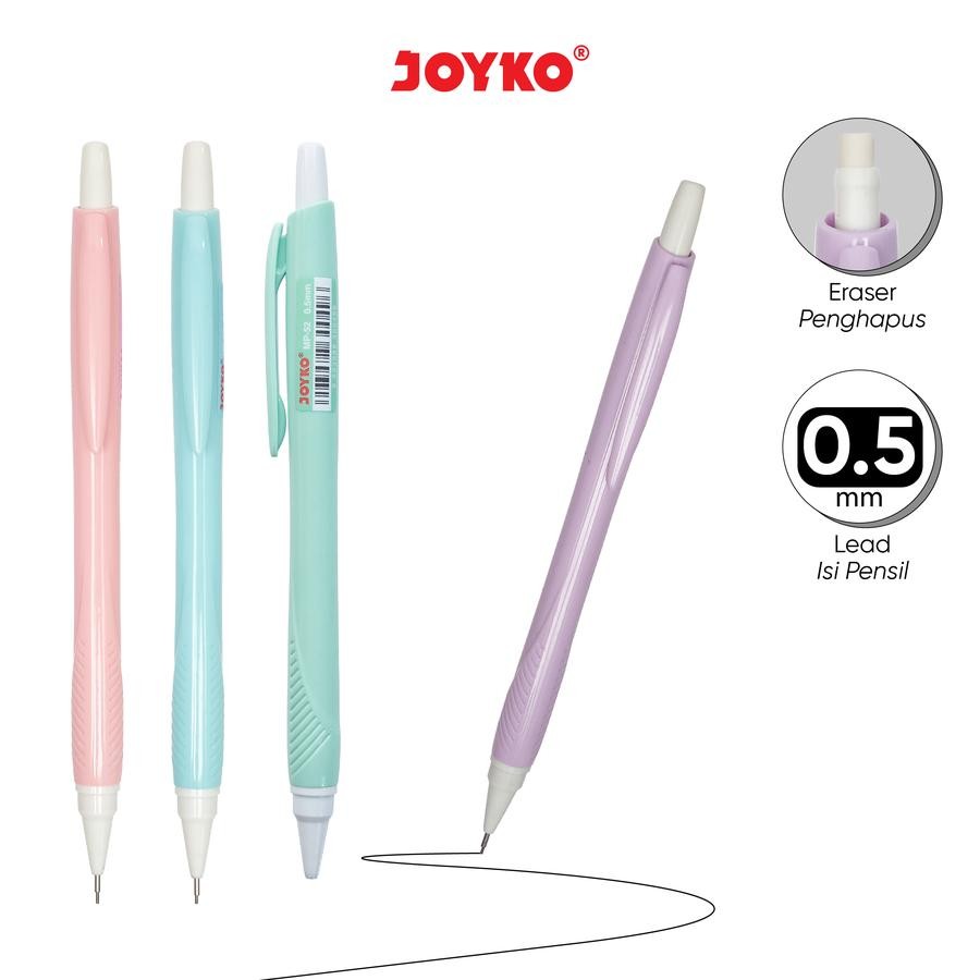 

Joyko Mechanical Pencil 0.5 / Pensil Mekanik JOYKO MP-52 Warna Pastel Satuan