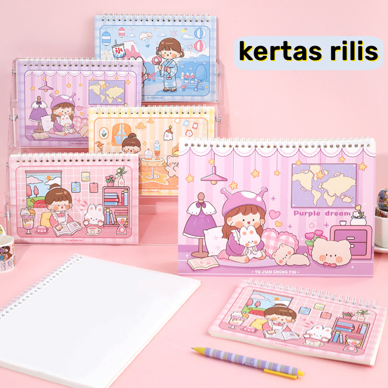 

40 lembar A5 Buku tempel stiker lucu girl kawaii Tempat koleksi sticker book motif aesthetic Release paper Buku sticker reusable bisa digunakan berulang kali estetik cute Journal scrapbook Album stiker untuk tempel stiker spatula Kado unik mainan imut