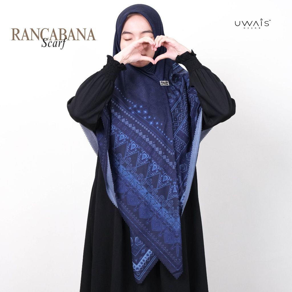 Uwais Hijab - Rancabana Hijab Scarf Kerudung Segi Empat Motif Jilbab Dewasa Pashmina Square Premium