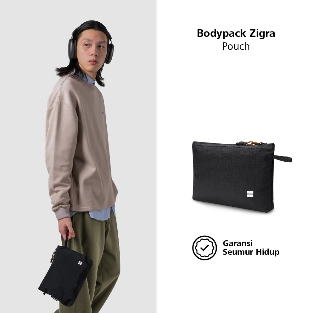Bodypack Zigra Dopp Kit Handbag Tas Tangan Multifungsi Ringan dan Kuat - Hitam