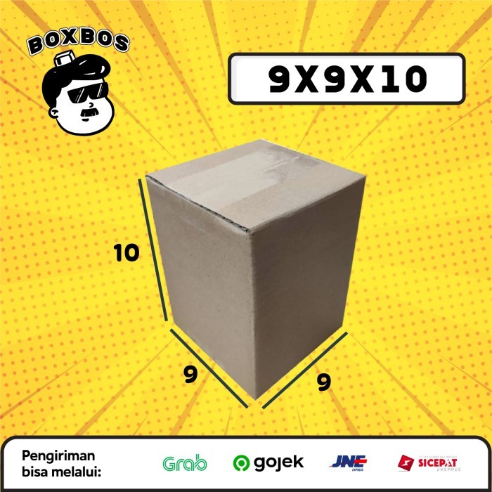 

KARDUS BOX uk 9x9x10 CM Kotak Packaging Corrugated SHEET POLOS