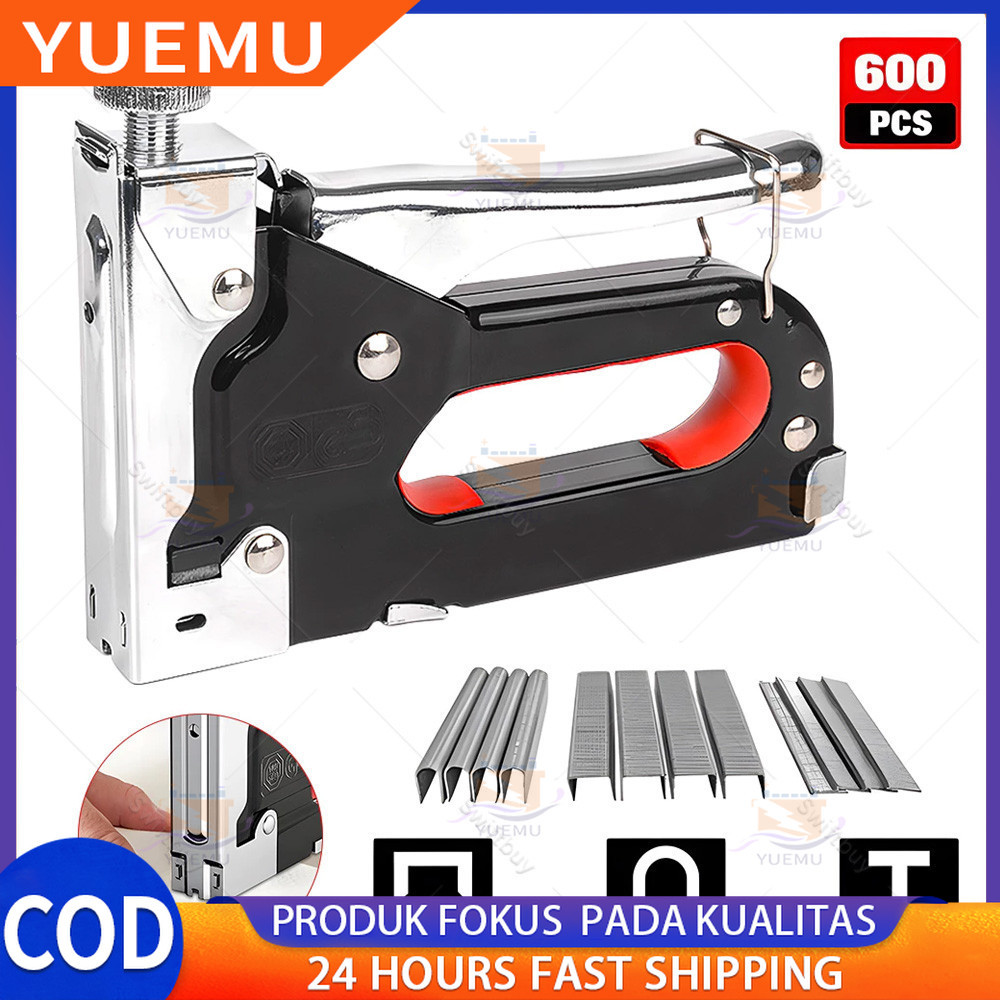 

Gratis 600 Paku! 3 In 1 Stapler Gun Tembak Multifungsi - Pistol Kuku Staples Gun Tacker Powerfull untuk Furnitur DIY, Dekorasi Rumah, Pelapis, dan Alat Pertukangan Rumah Tangga yang Praktis & Handal