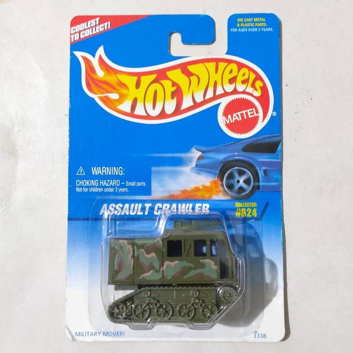 TR99 Hotwheels Hot Wheels Assault Crawler hijau army 1997 blue card rare militer