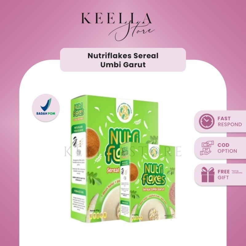 

Nutriflakes sereal kesehatan sehat cereal suplemen umbi garut Asam lambung Gerd energen