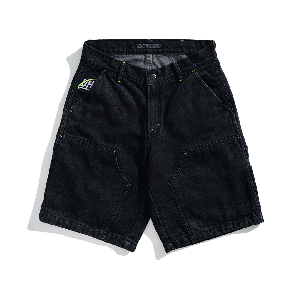 UH Jorts Short Pants Denim Double Knee - VIGOR BLACK WASHED