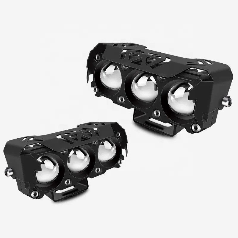 Lampu Tembak Sorot SQL LED Laser 3 Mata 2 Warna Laser Foglamp Mobil Motor 2 Warna High Low Putih Kun