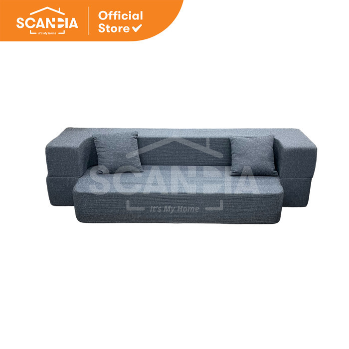 SCANDIA Sofabed Sove Cube 100x200x25 Cm Grey - Kasur Kursi Lipat Kotak