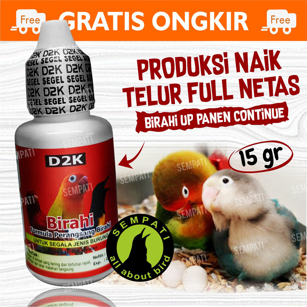 SEMPATI VITAMIN D2K BIRAHI VITAMIN TERNAK BREEDING BURUNG MURAI KACER KENARI LOVEBIRD PARKIT JANTAN 