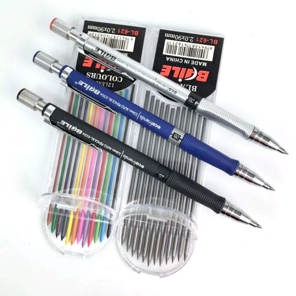

Mechanical Pencil Set Switchable Drawing Non-sharp Automatic Pencil Writing Tools Color 20mm Lead Refill Stationery Supplies