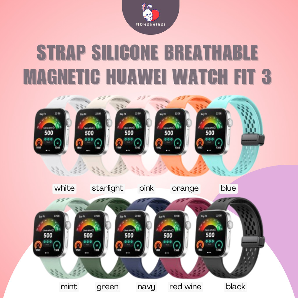 Huawei Watch Fit 3 Strap Huawei Watch Fit 3 Silicone Strap Soft breathable Magnetic Tali