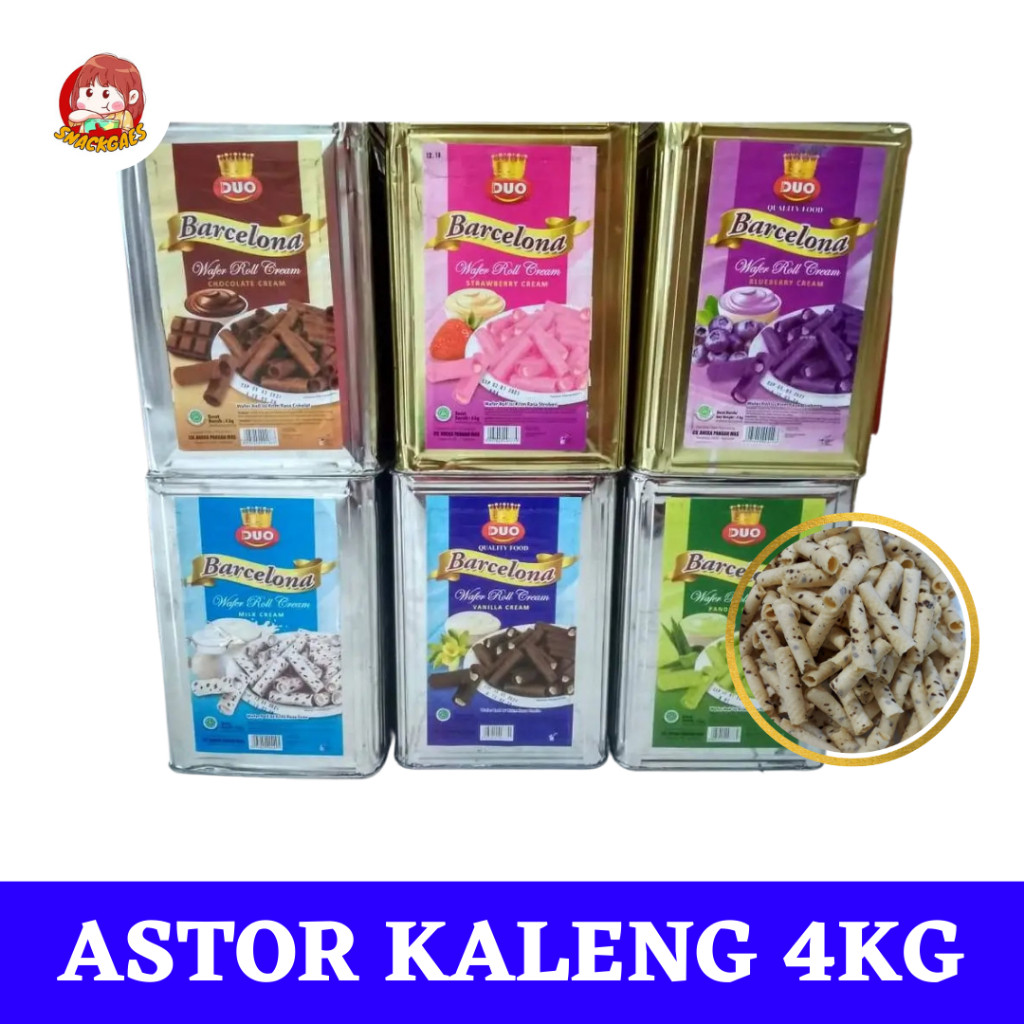 

Astor Mini Wafer Kaleng Barcelona 4kg Grosir Snack