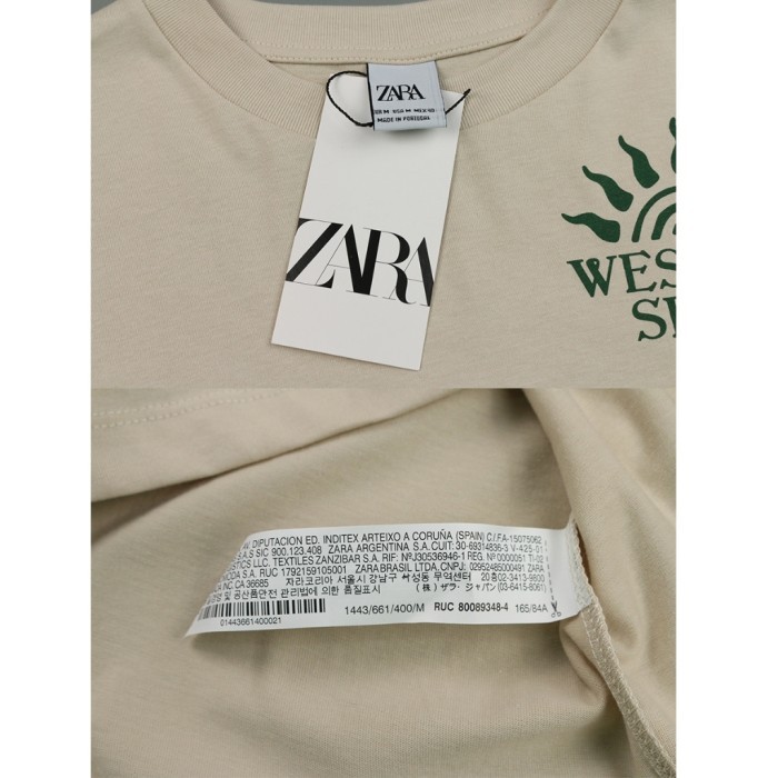 ZARA Men Graphic T-shirt Earth Tone Collection - Westside, L