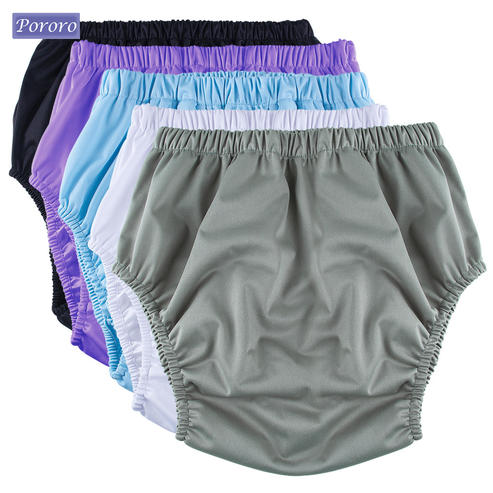 

2pcs Soft TPU Adult Diaper Cover High Waist Solid Color Incontinence Briefs for Teens & Adults Washable Reusable Diaper Co