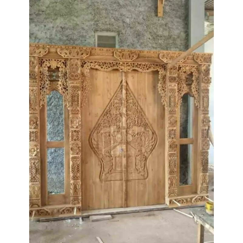 Pintu Gebyok tanpa Angin-Angin, Pintu Gebyok Custom Model Minimalis 250 x 230 CM