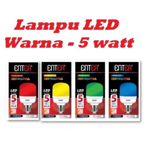 Lampu / Bohlam Warna Warni 5 Watt - Bohlam Warna LED - Lampu Tidur 5 Watt