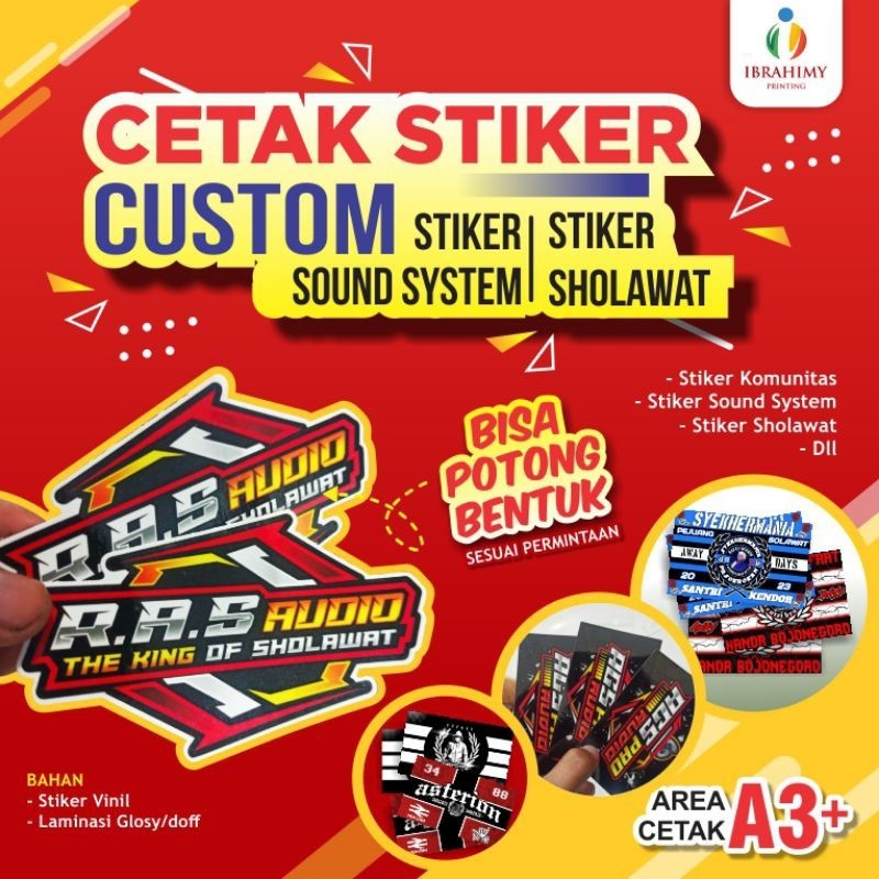 

Cetak Kilat - Stiker CUSTOM , stiker sound syatem, stiker sholawat