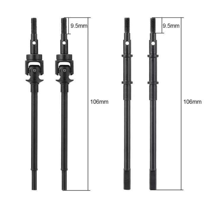 Cvd Xvd stering penggerak depan RC Axial Scx10ii - 2pcs