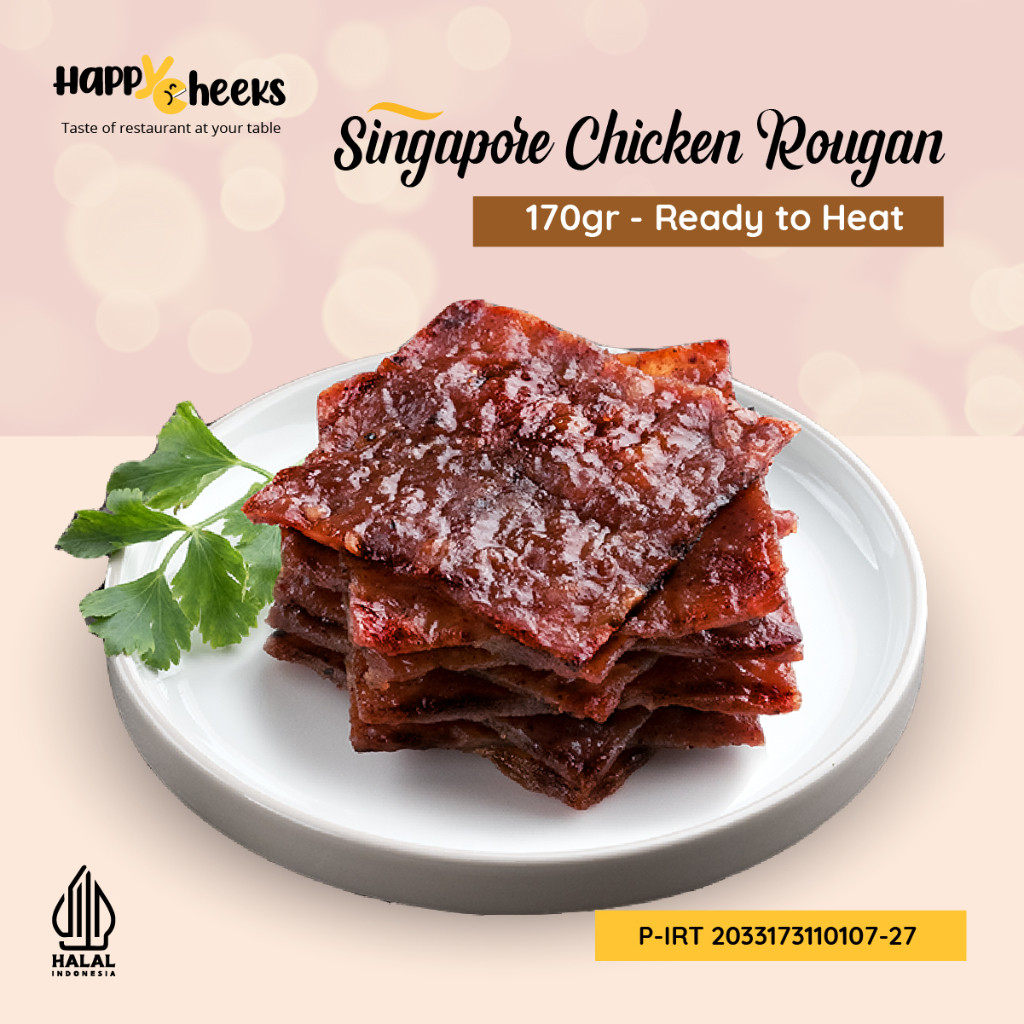 

happYCheeks Singapore Chicken Rougan 170gr / Dendeng Ayam Singapore Halal Premium / Dendeng Ayam Manis Panggang Empuk Enak