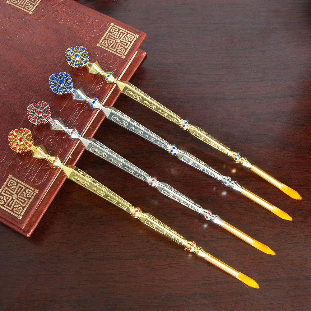 

Orthodox Church Ritual Holy Retro Oil Metal Utensils Fountain Pen Gold Plant Pen Alloy Material Ритуальные принадлежности для пр