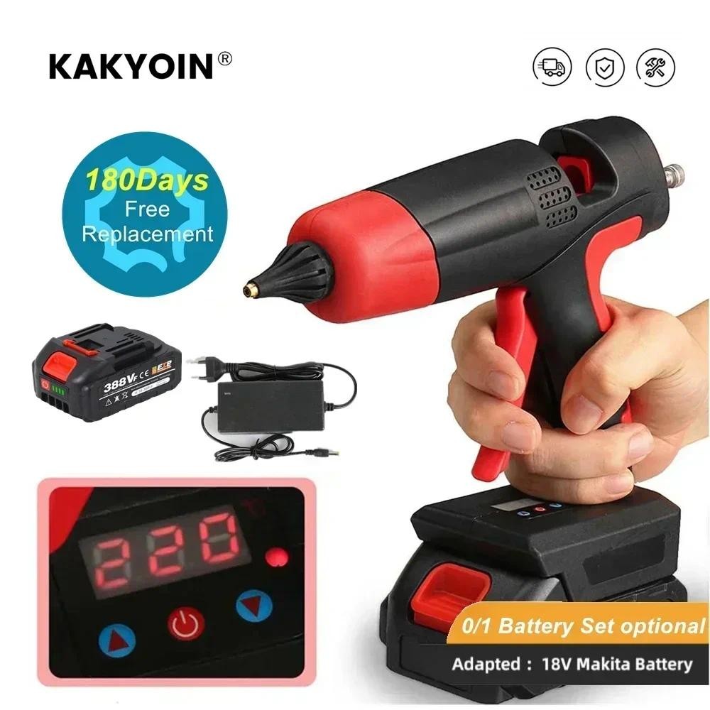 

Cordless Hot Melt Glue Gun Rechargeable Copper Nozzle 1200W for 11mm Glue Stick Repair Tool for Makita 18V Battery
