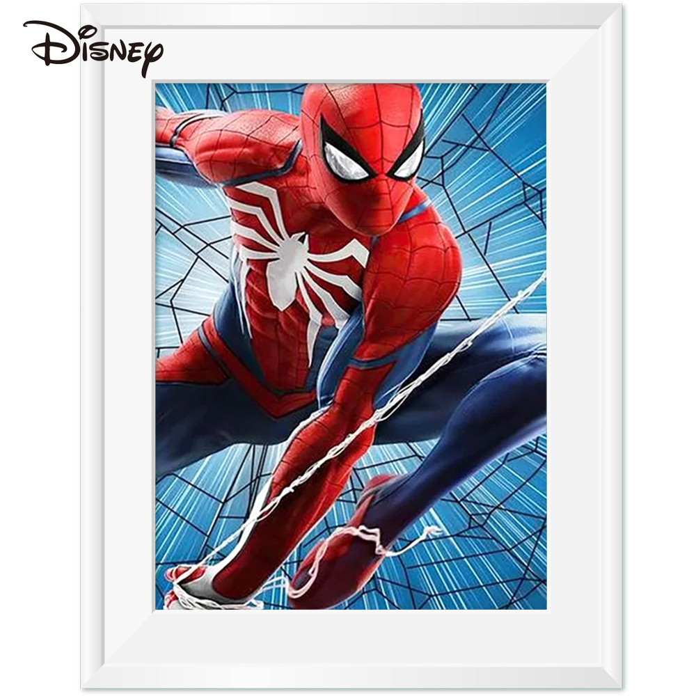 

Disney Cross Stitch Complete Kit Spider Man Superhero New Arrivals Embroidery Fabric 14ct Printed Canvas Wall Decoration