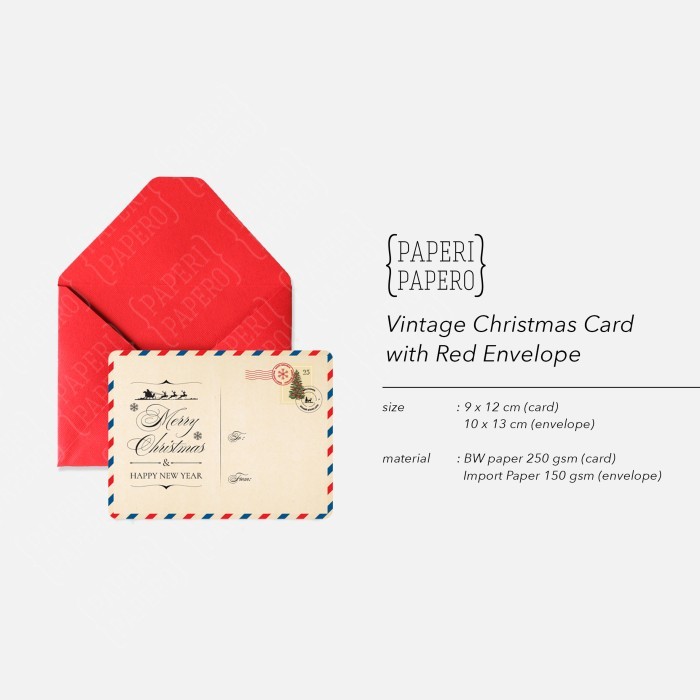 

Red Airmail Envelope - Amplop Kartu Natal Merah Merry Xmas Vintage