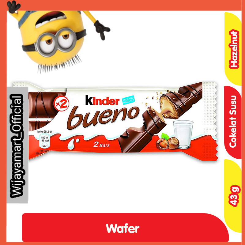 

Kinder Bueno Cokelat Susu Hazelnut 43 g