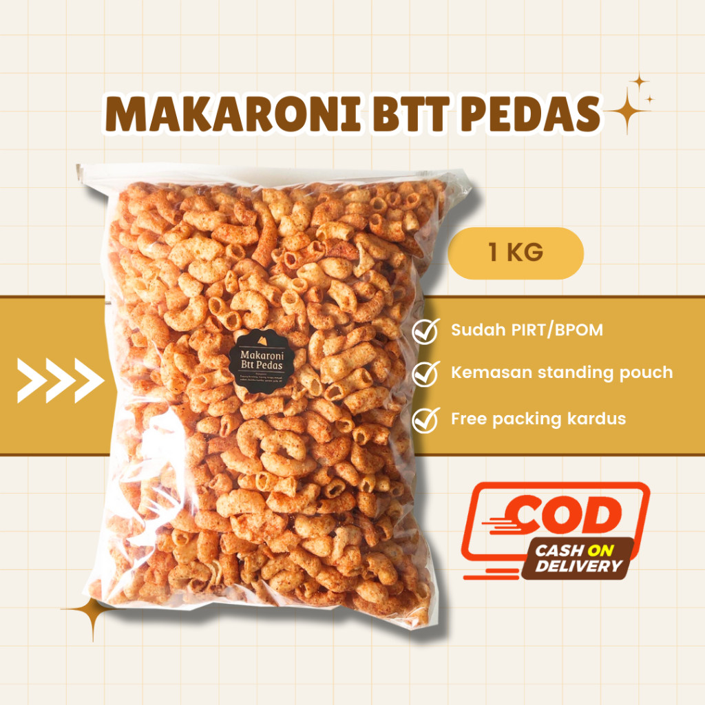 

[DELISH SNACKS] Makaroni Bantet Pedas (Grosir) 250gr 500gr 1 KG / Cemilan Camilan Grosiran Kiloan